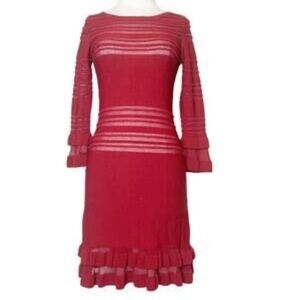 NWT FOR LOVE AND LEMONS KNITZ RED LONG SLEEVED DRESS